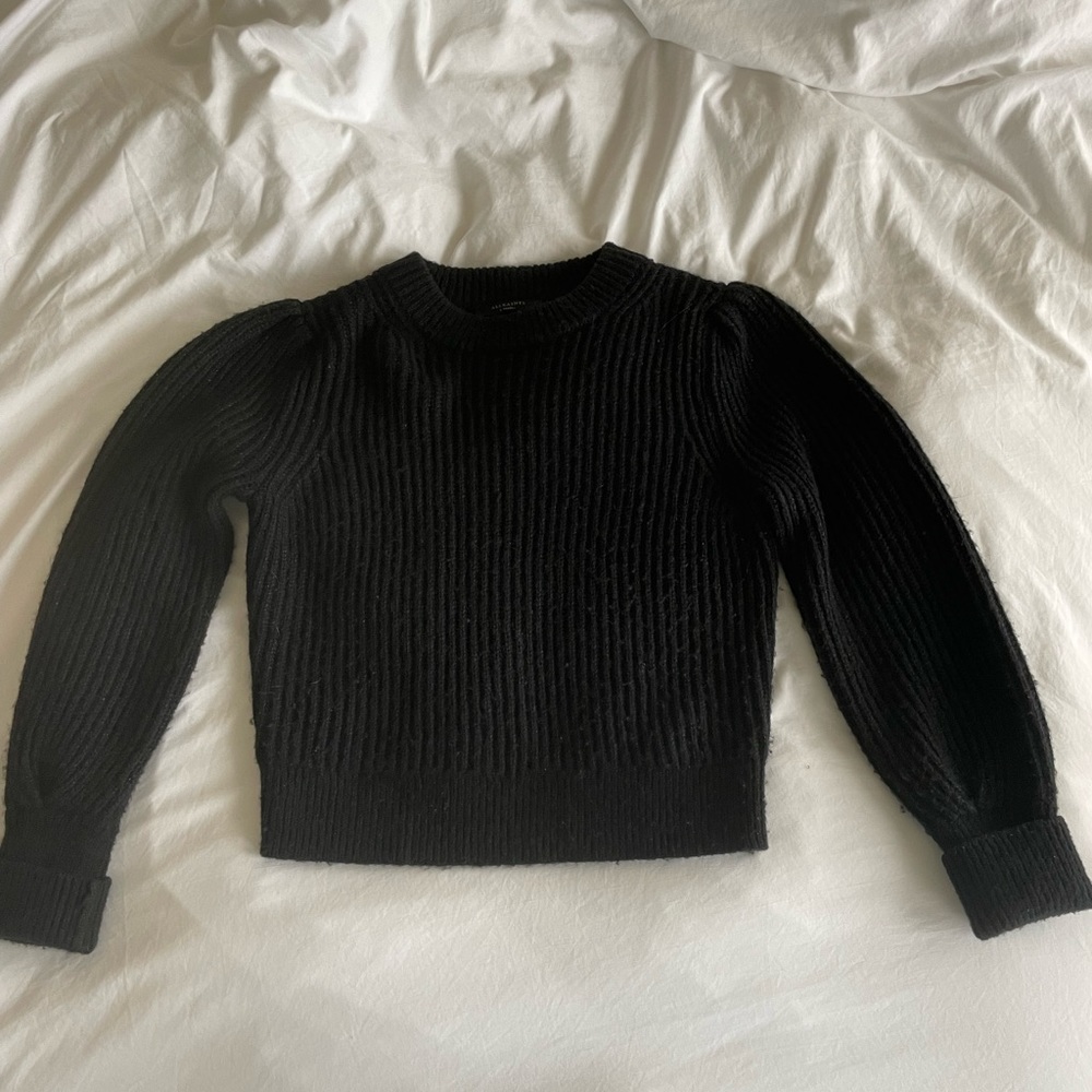 All Saints Black Crew Neck Sweater